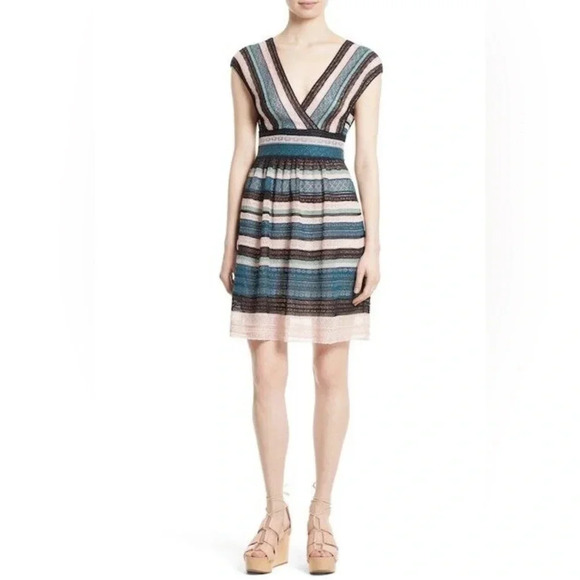 MISSONI Metallic Ribbon Lace Dress in Glitter Pastel Rainbow Size XS - Picture 1 of 11